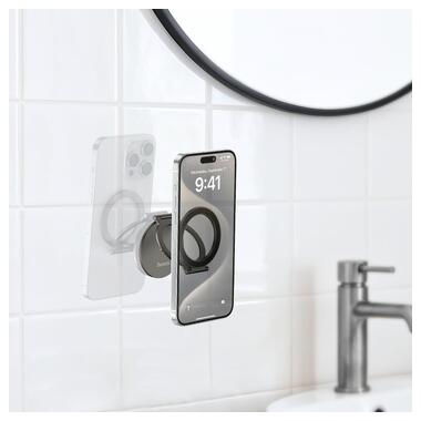 Автомобильный держатель для телефона HOCO H102 Whale magnetic ring holder(multi-scene) Metal Grey (6942007674478) фото №10