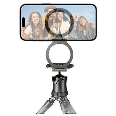 Автомобильный держатель для телефона HOCO H102 Whale magnetic ring holder(multi-scene) Metal Grey (6942007674478) фото №7