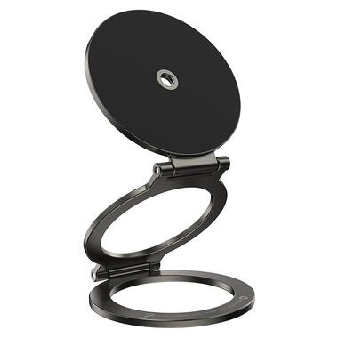 Автомобильный держатель для телефона HOCO H102 Whale magnetic ring holder(multi-scene) Metal Grey (6942007674478) фото №3