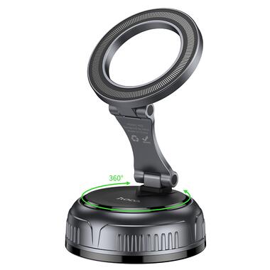 Автомобильный держатель для телефона HOCO H92 High vacuum suction cup magnetic holder(universal) Black Metal Gray (6942007663861) фото №1
