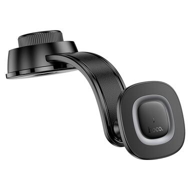 Автодержатель для телефона з БЗП HOCO HW31 Crown magnetic wireless charging car holder(center console) Black Metal Gray (6942007646932) фото №6