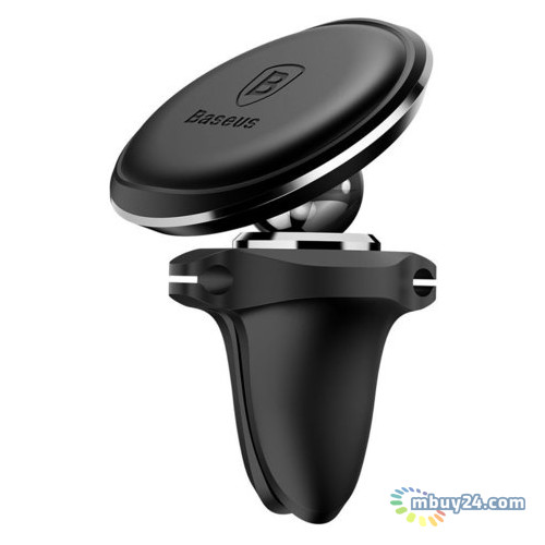 Автоутримувач для смартфона Baseus Car Holder Magnetic Air Vent Mount Holder with Clip Black (SUGX-A01) фото №1