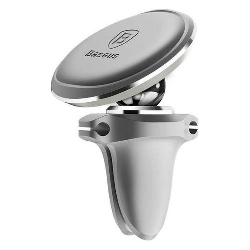 Тримач Baseus Magnetic Air Vent Car Mount Holder with cable clip Silver (SUGX-A0S) фото №2