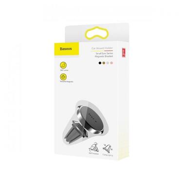 Тримач для мобільного Baseus Small ears series Magnetic suction bracket (Air outlet type) Black (SUER-A01) фото №5
