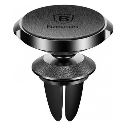 Автодержатель Baseus Small Ears Series Air Outlet Magnetic Bracket (Genuine Leather Type) Black фото №3