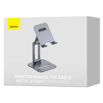 Підставка для телефона Baseus Biaxial Foldable Metal Stand (LUSZ000013) Grey фото №5
