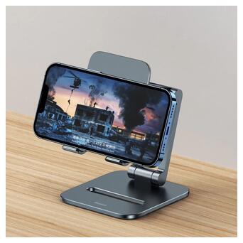 Підставка для телефона Baseus Biaxial Foldable Metal Stand (LUSZ000013) Grey фото №6