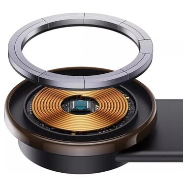 Универсальный автодержатель Baseus C02 Pro Series Magnetic Wireless Charging Car Mount Cluster Black (C40156000111-00) фото №5