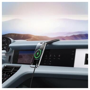 Универсальный автодержатель Baseus C02 Pro Series Magnetic Wireless Charging Car Mount Cluster Black (C40156000111-00) фото №8