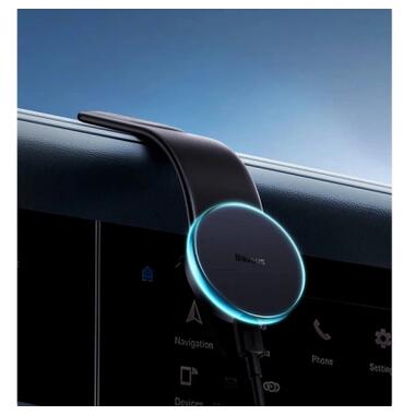 Универсальный автодержатель Baseus C02 Pro Series Magnetic Wireless Charging Car Mount Cluster Black (C40156000111-00) фото №12