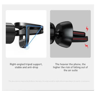 Универсальный автодержатель Baseus Glaze Cravity Car Mount Black (SUYL-LG01) фото №8