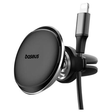 Универсальный автодержатель Baseus Magnetic Car Mount Phone Holder with Cable Clip Air Vent Version Cluster Black (C40141201113-00) фото №6