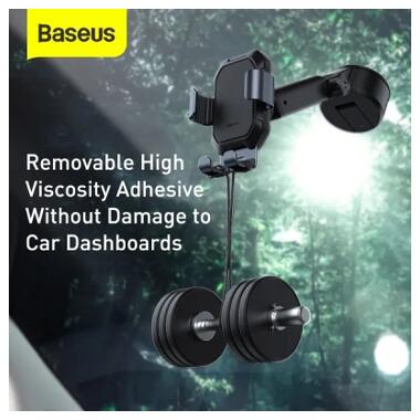 Универсальный автодержатель Baseus Tank gravity car mount holder with suction base Tarnish Black (SUYL-TK01) фото №10