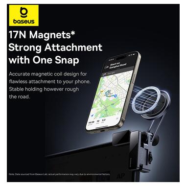 Автодержатель для телефона Baseus MaxView Magnetic Car Mount for In-Vehicle Infotainment Screen Space Grey (C40180701813-00) фото №13