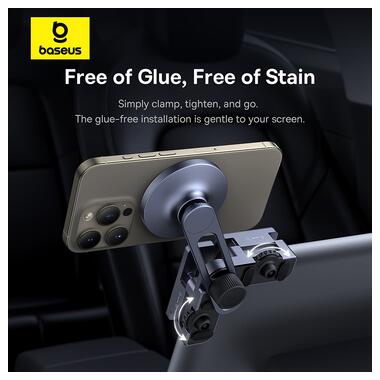 Автодержатель для телефона Baseus MaxView Magnetic Car Mount for In-Vehicle Infotainment Screen Space Grey (C40180701813-00) фото №12