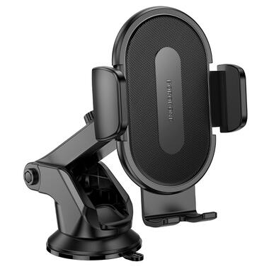 Автодержатель для телефона BOROFONE BH134 Rio push-type car holder (center console) Black (6941991120671) фото №1
