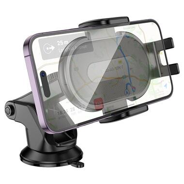 Автодержатель для телефона BOROFONE BH134 Rio push-type car holder (center console) Black (6941991120671) фото №4