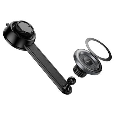 Автодержатель для телефона BOROFONE BH123 Profit magnetic car holder(center console) black metal gray (6941991118715) фото №5