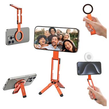 Держатель телефона Ulanzi MA60 Foldable Magnetic Phone Tripod (Orange) (S040) фото №1