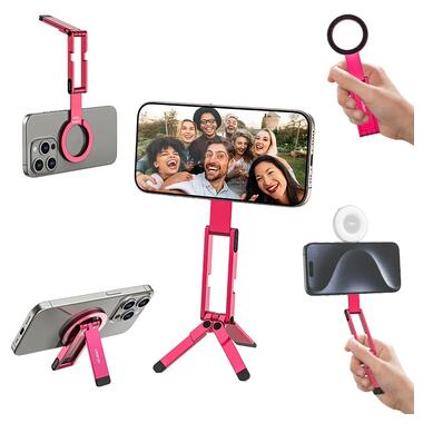 Держатель телефона Ulanzi MA60 Foldable Magnetic Phone Tripod(Pink) (S039) фото №1