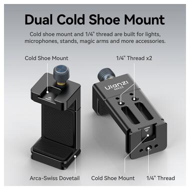 Держатель для телефона Ulanzi MA33 Phone Holder Black (M022) фото №7