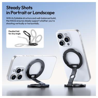 Держатель Ulanzi MA02 MagLock Dual Magnetic Phone Stand(Black) (M067) фото №10