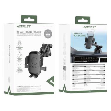 Автодержатель для телефона ACEFAST D57 one-key lock car holder for dashboard Black (6974316284727) фото №2