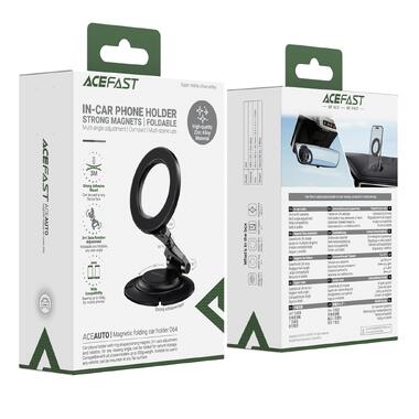 Автодержатель для телефона ACEFAST D64 magnetic folding car holder Black (6974316286332) фото №2