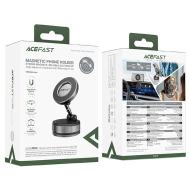Автодержатель для телефона ACEFAST E28 manual suction cup magnetic Phone holder Metal Gray (6974316284833) фото №2