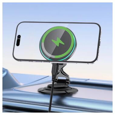 Автодержатель для телефона с БЗП ACEFAST D65 magnetic folding wireless charging car holder Black (6974316286349) фото №7