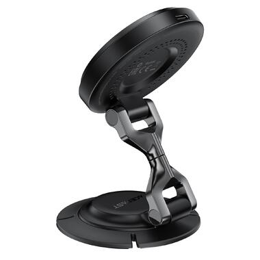 Автодержатель для телефона с БЗП ACEFAST D65 magnetic folding wireless charging car holder Black (6974316286349) фото №4