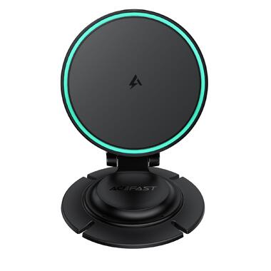 Автодержатель для телефона с БЗП ACEFAST D65 magnetic folding wireless charging car holder Black (6974316286349) фото №3