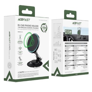 Автодержатель для телефона с БЗП ACEFAST D65 magnetic folding wireless charging car holder Black (6974316286349) фото №2