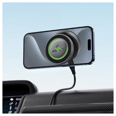 Автодержатель для телефона с БЗП ACEFAST E29 electric Suction cup magnetic wireless charging holder Metal Gray (6974316284840) фото №6