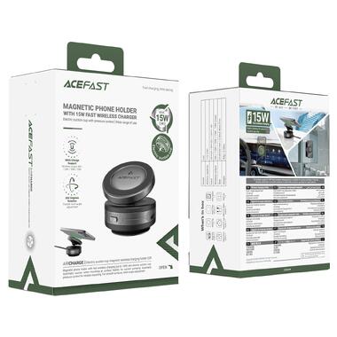 Автодержатель для телефона с БЗП ACEFAST E29 electric Suction cup magnetic wireless charging holder Metal Gray (6974316284840) фото №2