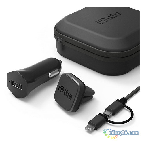 Автоутримувач для смартфону iOttie Car Holder Magnetic and Charging Travel Kit Black (HLTRIO110) фото №1
