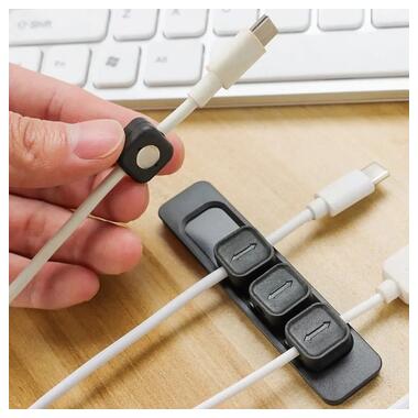 Тримач органайзер Primo TKM4 для USB кабелів магнітний - Black фото №4