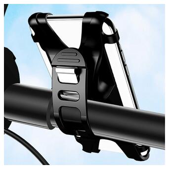 Велотримач для телефону на кермо Usams US-ZJ053 Bicycle Silicon Phone Holder Black фото №5