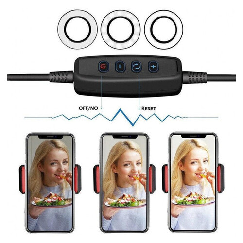 Тримач для телефону з LED підсвічуванням кільце на прищіпці для прямих трансляцій фото №6