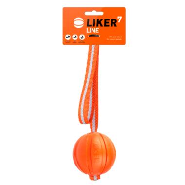 Іграшка для собак Liker Line М'ячик зі стрічкою 7 см (6287) (4823089303970) фото №1