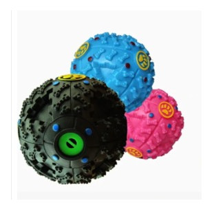 Игрушка для собак Мяч звуковой с отверстием для лакомств 9 см Y005 фото №1