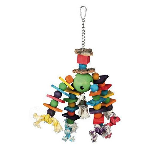 Игрушка для попугая Trixie Деревянная разноцветная на канате 35 см (58986) фото №2