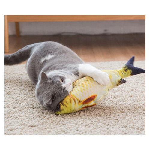 Іграшка для кішок плюшева риба 3D Карась CatNip з котячою м'ятою (348-2019) фото №6