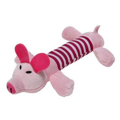 Іграшка для собак CatNip Качка з пищалкою 3D плюшева 24 см жовтий Рожевий фото №1