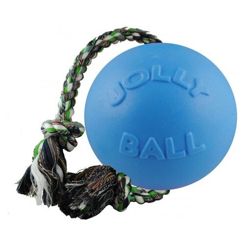 Іграшка для собак Jolly Pets М'яч з канатом Ромп-н-Ролл мала Блакитна (645BL) фото №1
