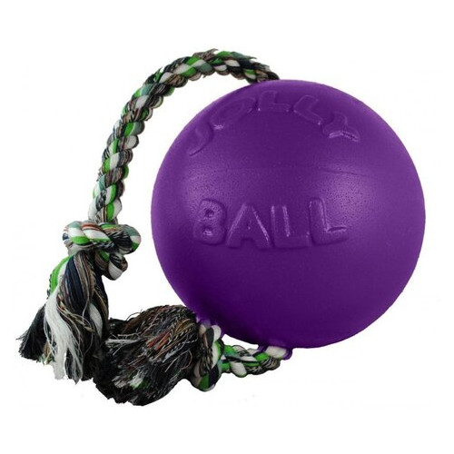 Іграшка для собак Jolly Pets М'яч з канатом Ромп-н-Ролл середня Фіолетова (606PRP) фото №1