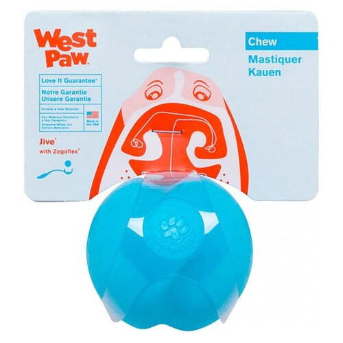 М'ячик для собак West Paw Jive Small Aqua малий блакитний 6см 0747473735670 (ZG070AQA) фото №3