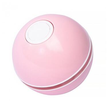 Розумна іграшка-тизер інтерактивна кулька для кішок DT411 світлодіодна з USB Pink фото №1