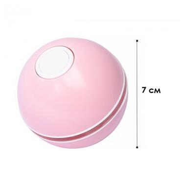 Розумна іграшка-тизер інтерактивна кулька для кішок DT411 світлодіодна з USB Pink фото №8