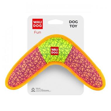 Іграшка для собак WAUDOG Fun, Бумеранг, Ш 24 см, Дл 14 см рожевий (62077) (4823089348650) фото №1